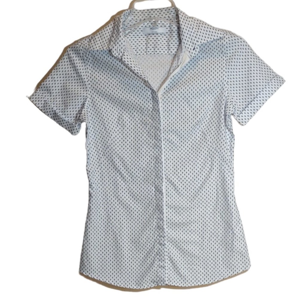 AGLINI PRINT DETAIL SHORT SLEEVE SHIRT S SIZE SMALL FIT